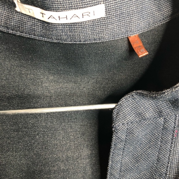 Tahari Two Tone Denim Clasp Button-Down Midi Dress, Size 12 - Picture 3 of 7